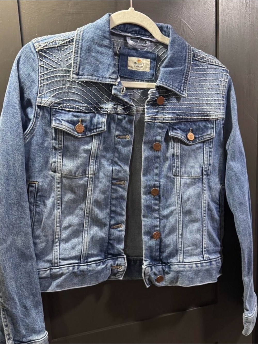 Marine Layer denim jacket with embroidery